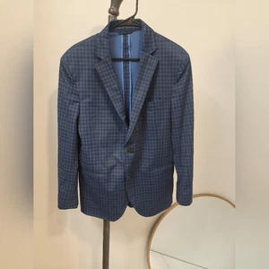 Twillory Performance Blazer Wrinkle resistant stretch suit jacket navy check 42S - Picture 1 of 14