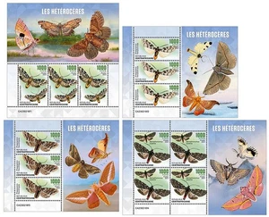 2023 02 - CENTRAL AFRICA - MOTHS 4X 1BF complet set MNH/ ** - Picture 1 of 1