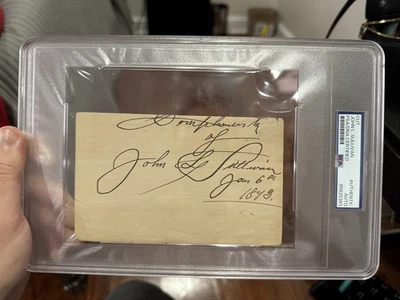 John L. Sullivan 1893 Autografiado Corte-PSA/DNA Losa 1890 Hvwt Campeón de Boxeo Foto 1 de 4