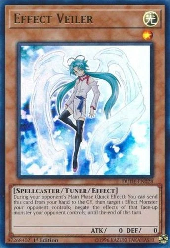 Yugioh! MP Effect Veiler - DUDE-EN028 - Ultra Raro - 1ª Edición Reproducir Moderadamente Foto 1 de 1