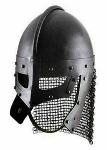 Antique Medieval Viking Raven Helmet Chain mail Battle Armor Helmet Replica - Picture 1 of 1