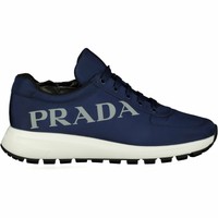 navy blue prada trainers