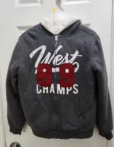 Lee - Boys Size Medium 10/12 Sherpa Lined Jacket West 89 Champs Grey Zip - Picture 1 of 6