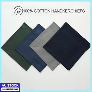 1/3/6/9/12pcs Handkerchiefs 100% Cotton Womens Mens Soft Hanky Pocket Square - Picture 1 of 15