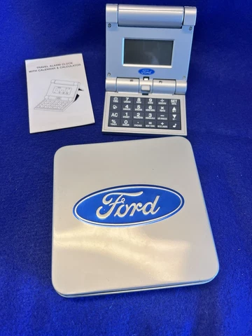 VINTAGE FORD BRANDED TRAVEL ALARM CLOCK & CALENDAR Cover