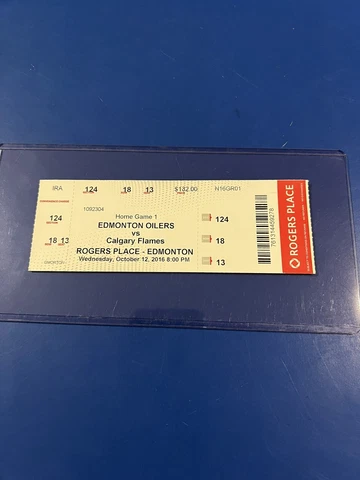 Rare Matthew Tkachuk First NHL Game Ticket Stub First Rogers Place Debut Mcdavid Cover