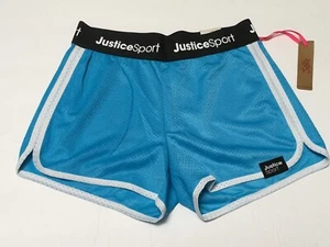 Justice Sport Girls EDF Mesh Dolphin Shorts Large 12/14 - Neon Blue - Picture 1 of 3