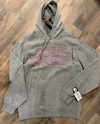 Sudadera gris con capucha y bolsillo frontal Star Wars para hombre talla M venta al por menor $50 Foto 1 de 4