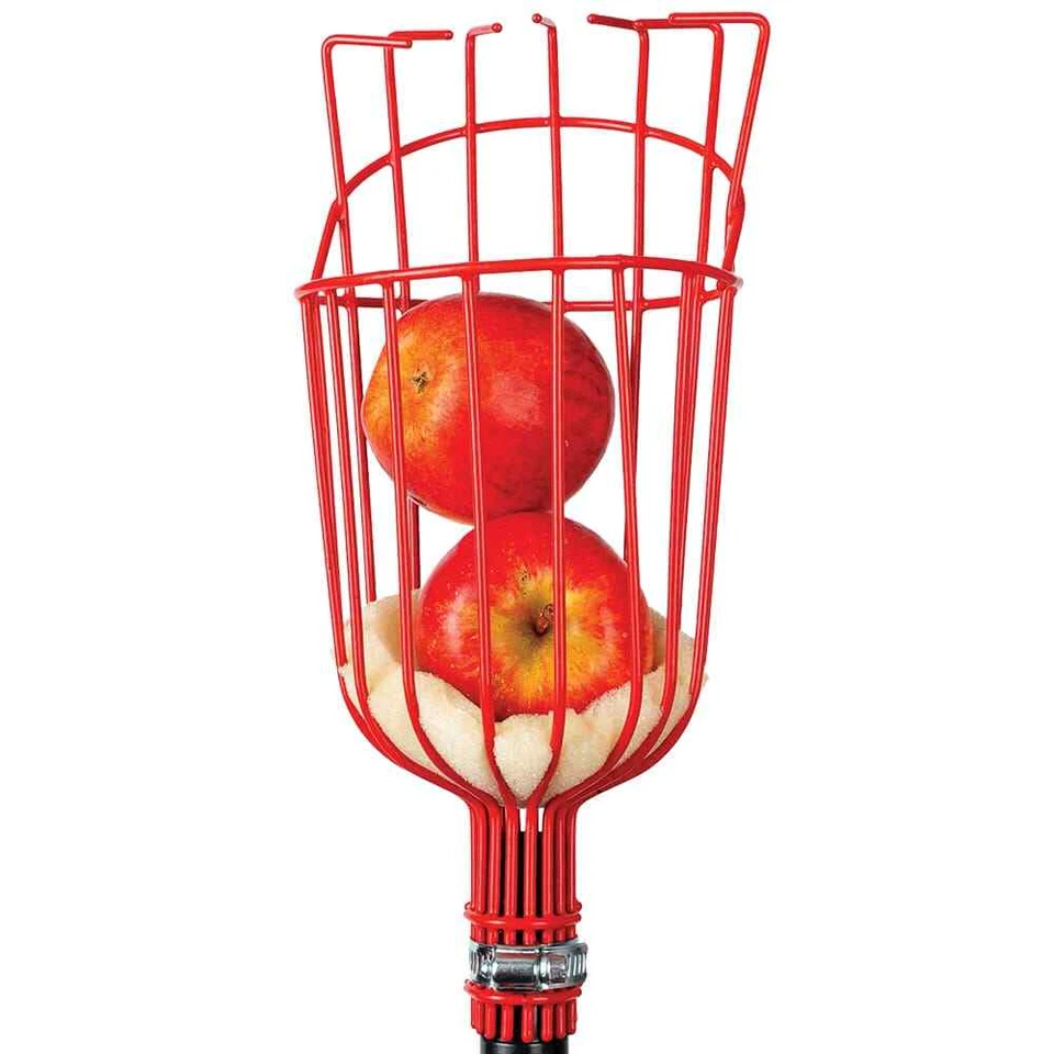 Cesta acolchada con pinza de metal roja Best Garden Fruit Harvest Picker Foto 1 de 1