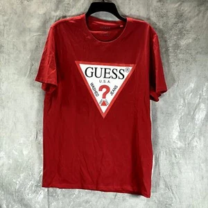 Camiseta de manga corta GUESS para hombre sensual roja cuello redondo logotipo clásico talla XL - Imagen 1 de 11