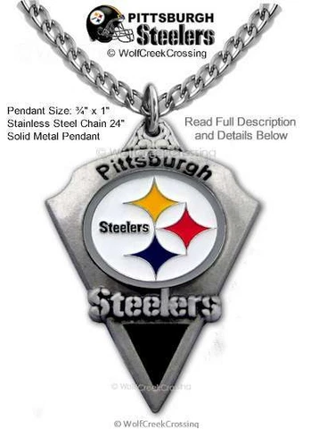 PITTSBURGH STEELERS NECKLACE 24" STAINLESS STEEL CHAIN NFL FOOTBALL FREE SHIP A' Cover