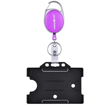 WEBBOMB Ausweishalter Ausweishülle lila mit JoJo + Gürtel Clip ID Kartenhalter schwarz