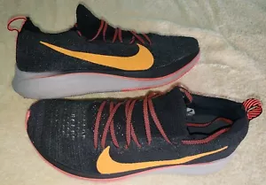 Nike Women's Sz 7 Zoom Fly FK Black & Pink With Orange Swoosh Running Shoes - Picture 1 of 8