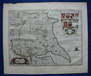 EAST YORKSHIRE antique map, 'DUCATUS EBORACENSIS PARS ORIENTALIS', Blaeu, c.1645 - Picture 1 of 8