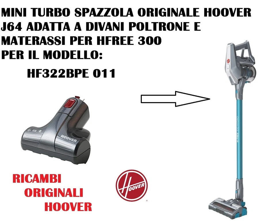 MINI TURBO SPAZZOLA A RULLO ASPIRAPOLVERE H-FREE 300 HOOVER J64 HF322BPE 011 - Immagine 1 di 1