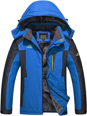Men's Outdoor Waterproof Ski Snow Jacket Thermal Fleece Lined Winter Work Coats - Image 1 of 4