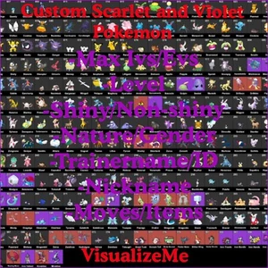 Pokemon Scarlet and Violet - ANY Shiny 6IV Custom Pokemon - S/V Fast - Picture 1 of 1