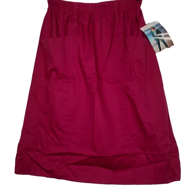 Land N Sea Skirt Size 18 Elastic Woven Twill Cotton Blend Classic Maroon READ - Изображение 1 из 4