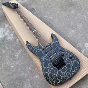 Custom Shop Yellow Crack Electric Guitar 24 Frets HH Pickups FR Bridge 6 strings - Picture 1 of 4