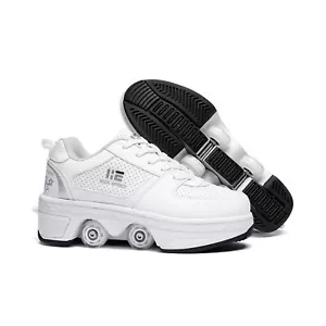 TAILORIA Double Row Roller Skate Roller Shoes Unisex Kick Roller Shoes Four W... - Picture 1 of 7