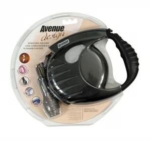 Avenue Design Black Retractable Tape Leash SMALL For Dogs Up To 35 lbs - Picture 1 of 1