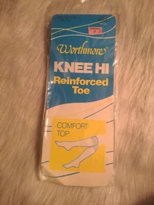 Worthmore Damen Kniehoch Vintage Nylons verstärkte Spitze beige Gr. 81/2-11 * NEU - Bild 1 von 9