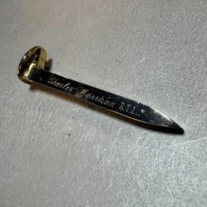 Vintage Antique Charles Morrison RTL Brass Railroad Spike Collectible - 6" - Picture 1 of 6