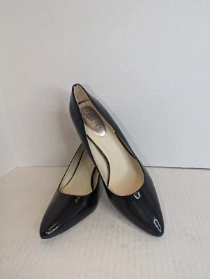 Женские черные лакированные кожаные туфли-лодочки на каблуке сделано в Италии никели размер 9 - Изображение 1 из 4
