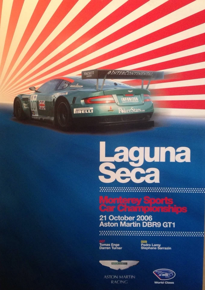 Aston Martin DBR9 GT1 Laguna Seca 2006 Event Extremely Rare Car Poster:>) - Image 1 of 1