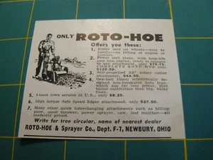 THE FARM QUARTERLY- SUMMER 1957-AD- ROTO-HOE 22" on wheels / Newbury, OH - Picture 1 of 1