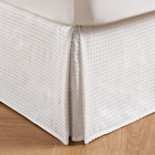 MIYE Pleated Waffle Weave Bed Skirt, Tailored Dust Ruffle 12 Inch Drop Easy Fit