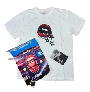 RARE 2024 Olivia Rodrigo Guts Tour X AMEX Exclusive Lips Shirt L + Poster + Card - Picture 1 of 4