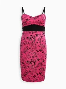 Vestido Torrid Betsey Johnson Rosa Negro Tatuaje Nuevo con Etiquetas Nuevo 20X - Imagen 1 de 6