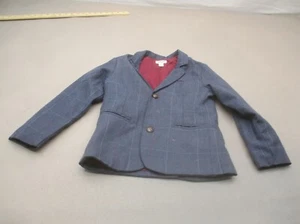 Cat&Jack Size 5 YRS Boys Gray Plaid Cotton Lapel Pocket Button Up Blazer 060 - Picture 1 of 8