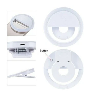 Rechargeable 36 LED Clip On Selfie Phone Ring Light RK-12 Camera Photo White - Picture 1 of 5