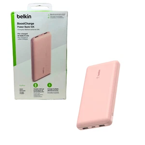 Belkin 10 000 mAh USB-C Power Bank Rose - Chargeur Portable 3 Ports + Câble - Photo 1 sur 12
