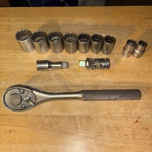 Penens Corp 1/2" ratchet & Socket set with Extension & Swivel- missing 9/16 - Picture 1 of 9