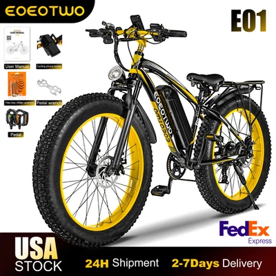 26英寸胖胎成人电动自行车1500W 34MPH 60英里山地电动自行车 — 第 1/4 张图片