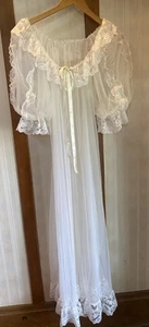 Vintage 50’s 60’s Tosca California Lingerie Sheer Lace Robe Wedding Women’s L - Bild 1 von 9