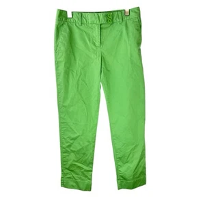 Vineyard Vines Pants Womens 4 Green Cotton Blend Flat Front Straight Leg 28x26 - Picture 1 of 17