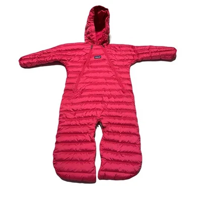 Suéter Patagonia Infantil Plumón Bunting Rosa Talla 12M Estilo 60105 Con Capucha Foto 1 de 4