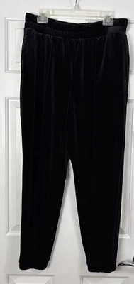 Женские черные бархатные штаны для бега INC International Concepts размер XL с карманами - Изображение 1 из 4