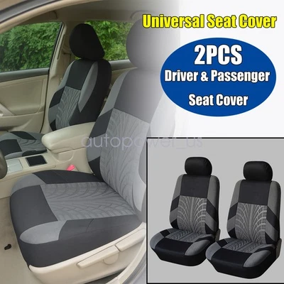 For Toyota Sedan Car Seat Covers Full Set Cloth 2-Seats Front Protector Black - Imagem 1 de 4