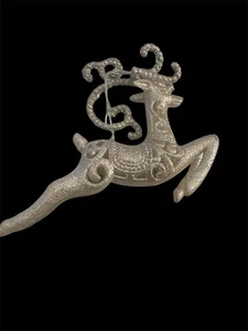 Hübsches glitzerndes Rentier-Ornament Gold & Silber 5 x 5 Zoll - Bild 1 von 5