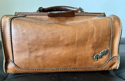 Vintage  Cognacfarbene Ledertasche/Koffer,  „Hebammentasche/Doktortasche“ - Bild 1 von 4