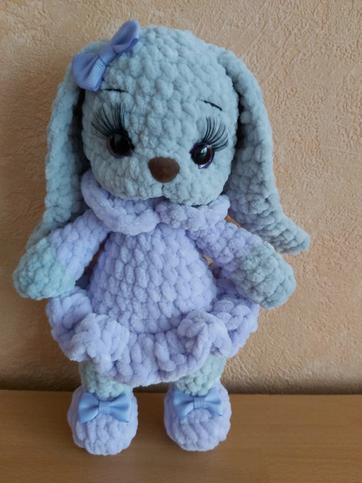 Hase Amigurumi gehäkelt ca 22cm, Sichercheitsaugen und Sichercheitsnase. - Bild 1 von 1