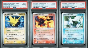 PSA 8 Pokemon Articuno 010 Zapdos 011 Moltres EX 009/Play 2nd Season Set Japan - Picture 1 of 14