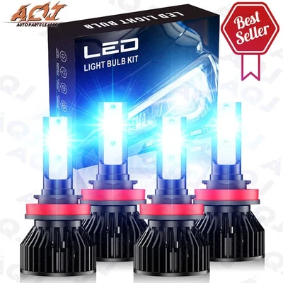 For Buick Allure 2005-2010 4x Blue LED Headlight Bulbs High&Low Beam Combo Kit - Image 1 of 4