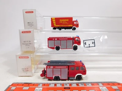 3X Wiking H0 1:87 Pompiere FW Iveco: 606 611 LF16 623 RW 2 Mint+Box #EF16-0,5 - Immagine 1 di 4