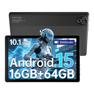 2025 Tablet with 10.1 Inch Android 15 16GB+64GB with 1280*800 IPS Quad-Core - Picture 1 of 8